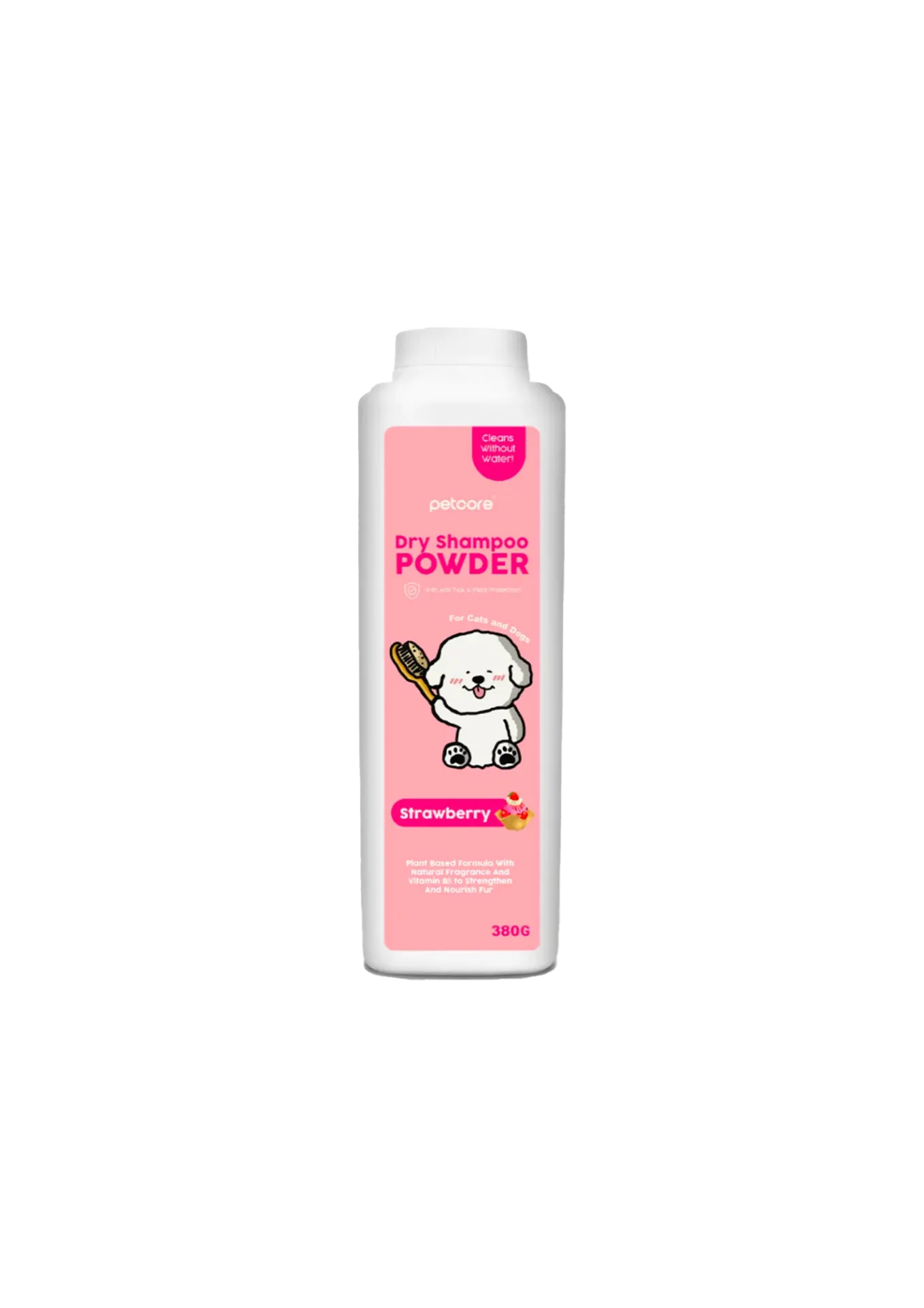 Petcore Dry Shampoo Powder -  380g (Strawberry)