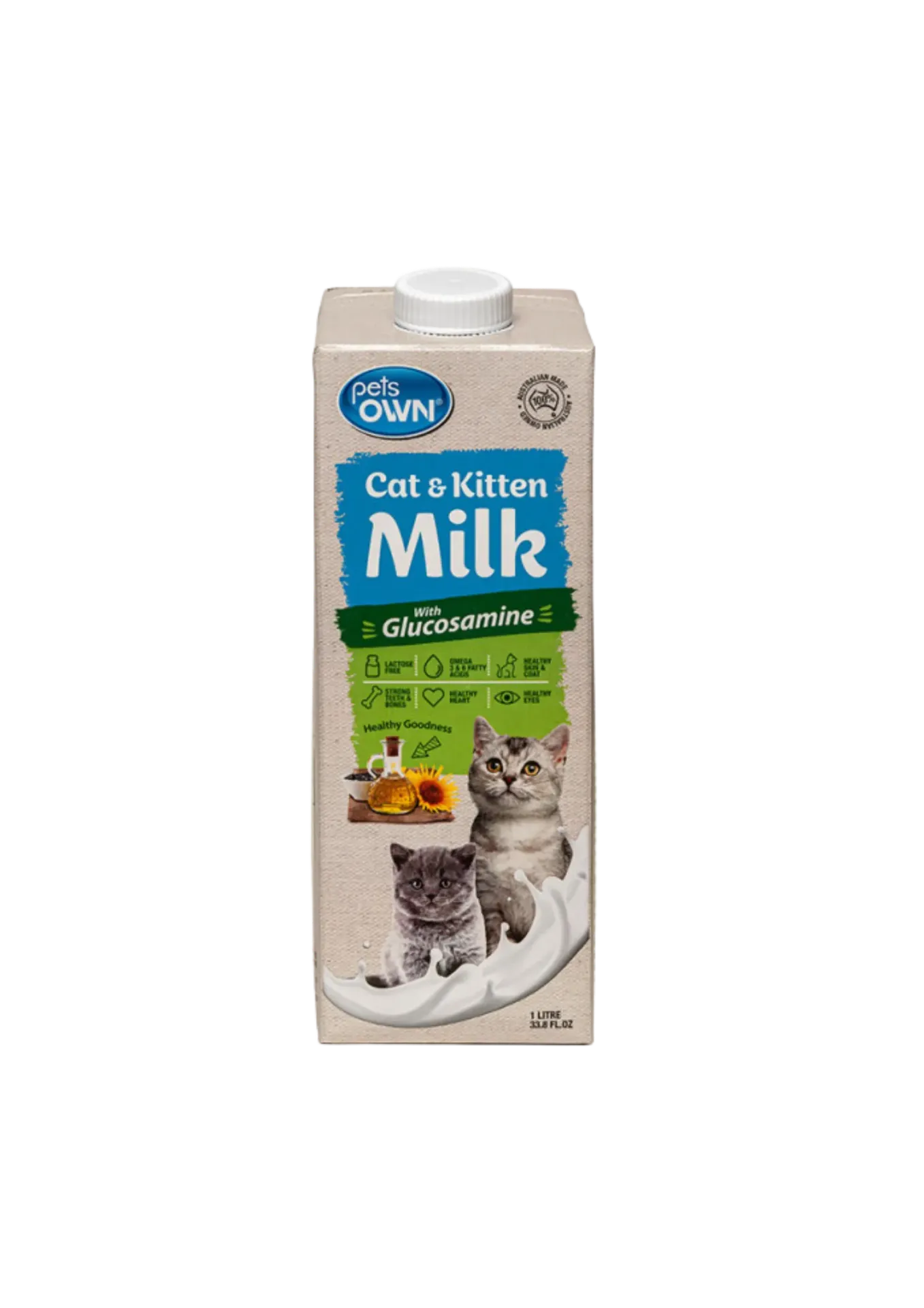 Pets Own Cat and Kitten Milk with Glucosamine - 1L