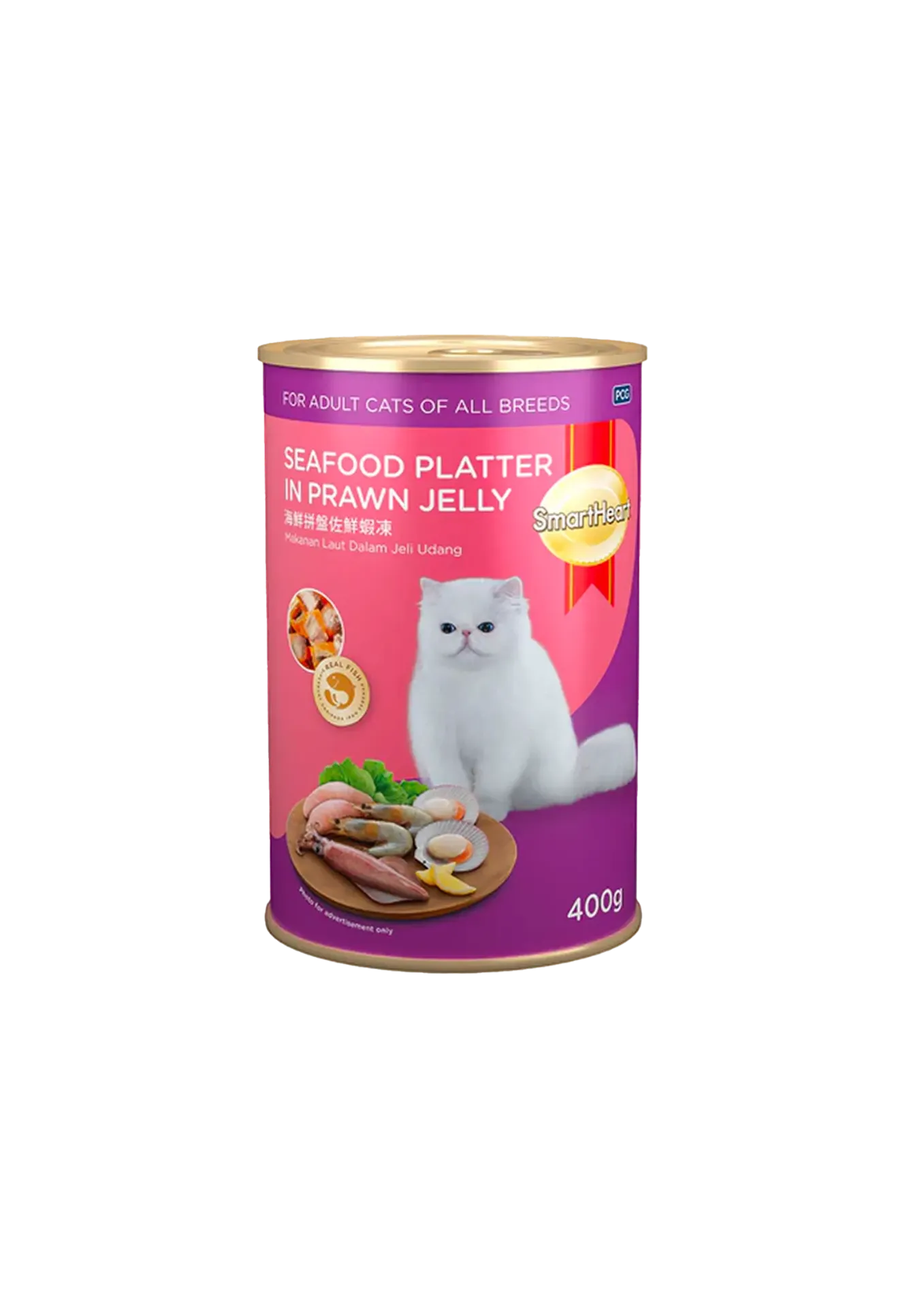 SmartHeart Canned Cat Food - 400g (Seafood Platter in Prawn Jelly)