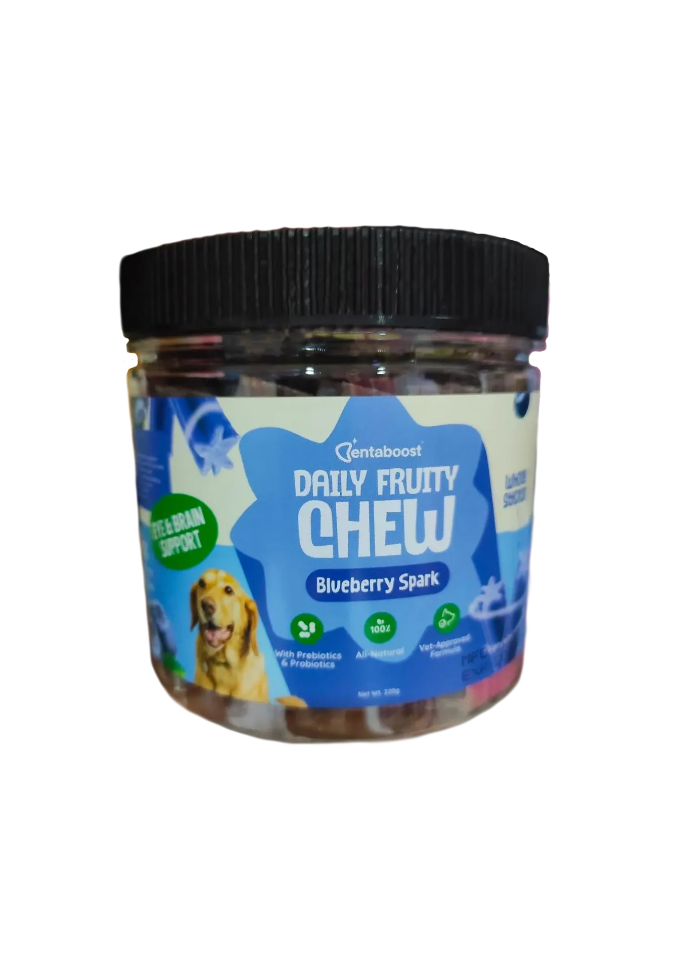 Dentaboost Daily Fruity Chew - 220g (Blueberry)