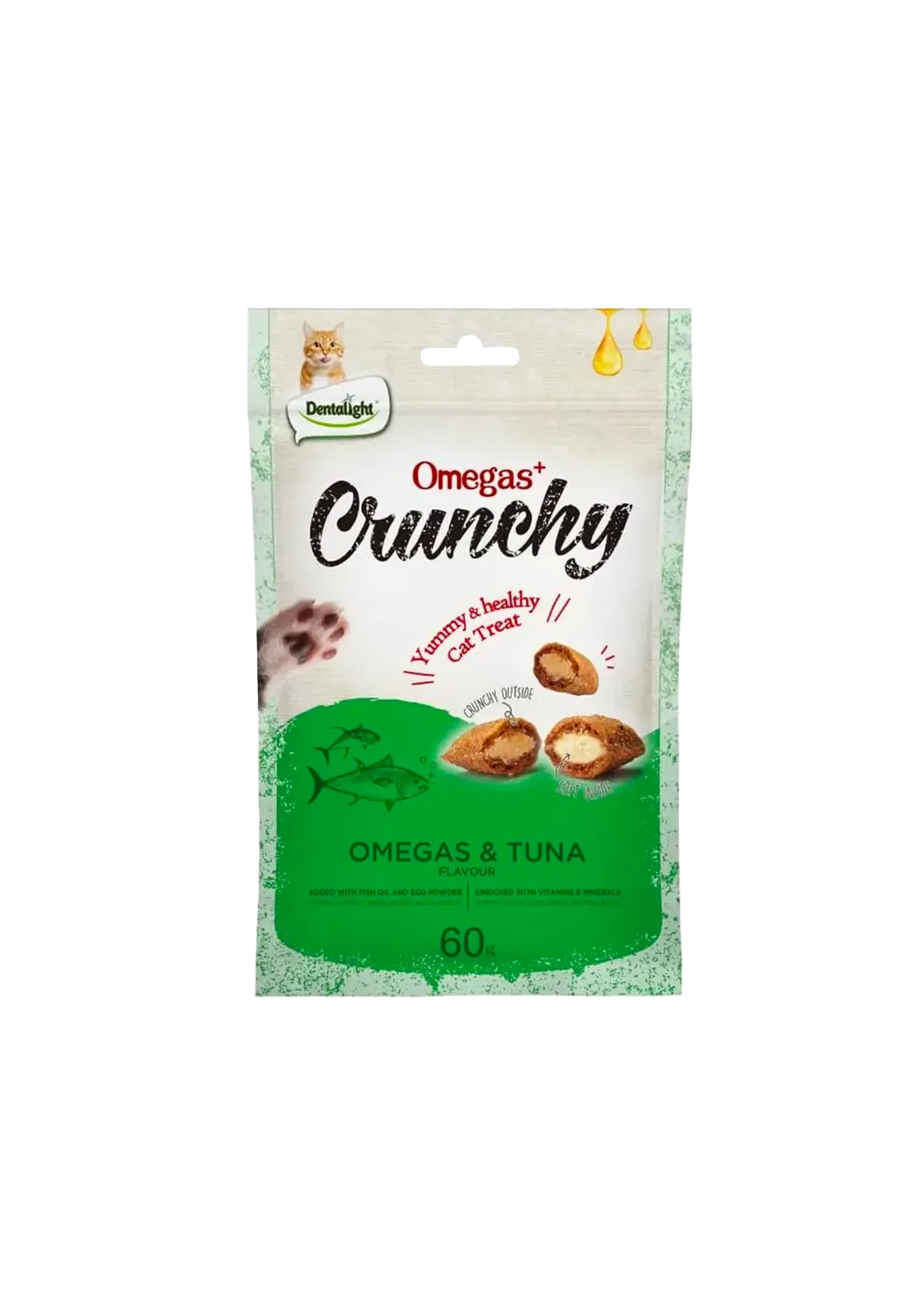 Dentalight Omega's + Crunch Cat Treats - 60g (Tuna)