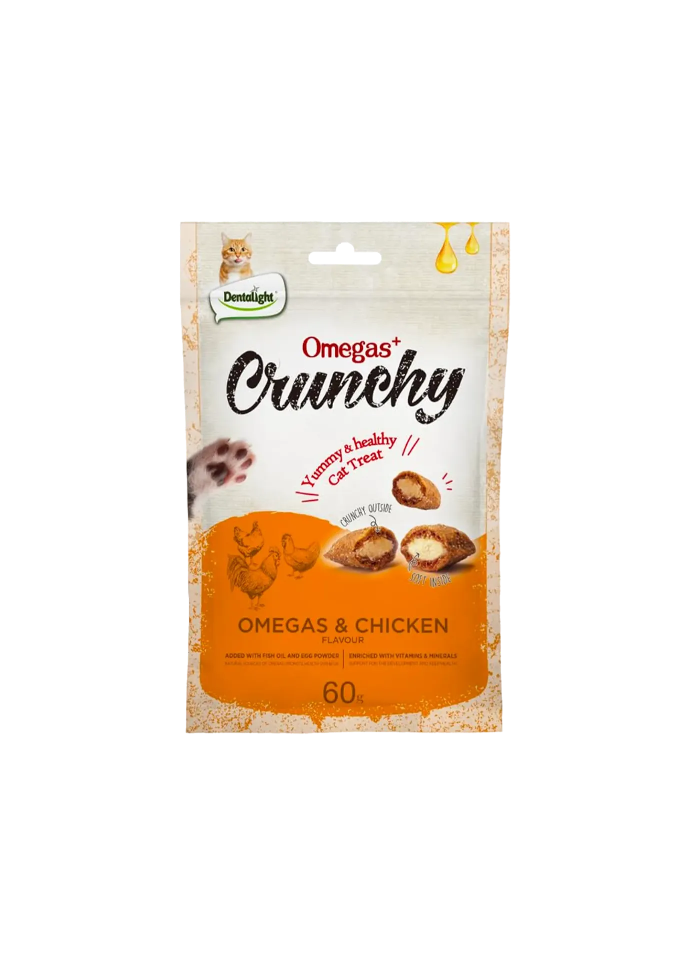 Dentalight Omega's + Crunch Cat Treats - 60g