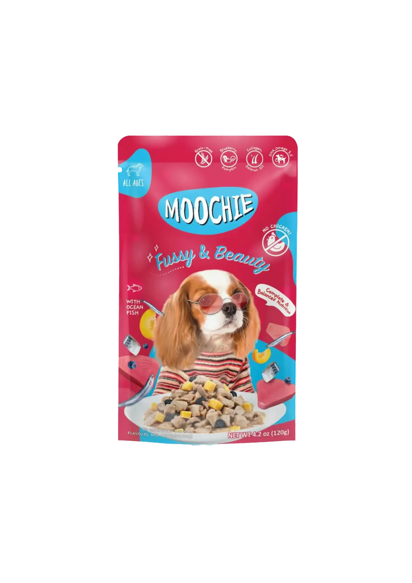 Moochie Chunk in Gravy Dog Food - 120g (Ocean Fish Fussy Beauty)
