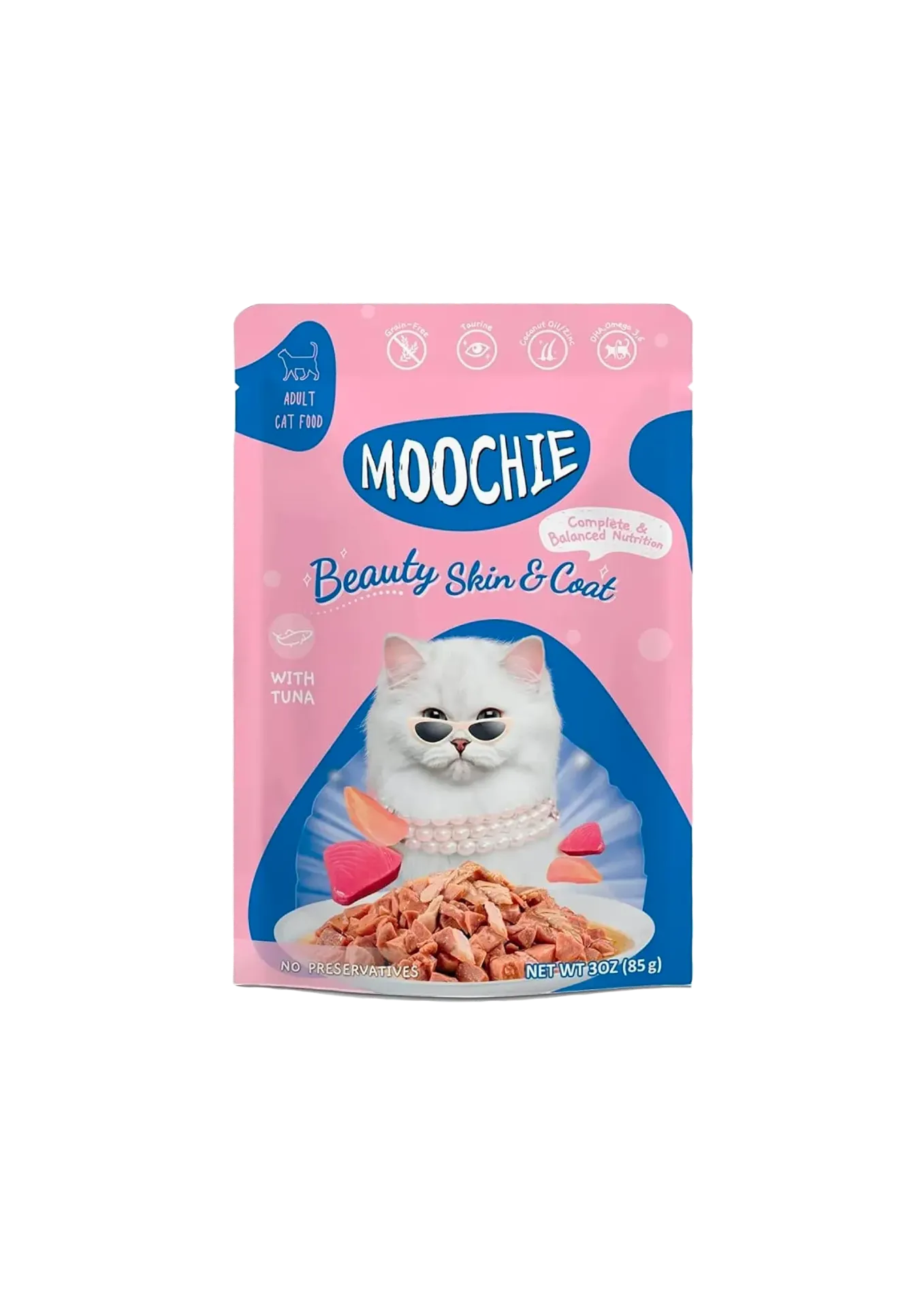 Moochie Mince with Tuna Cat Food Skin & Coat - 70g