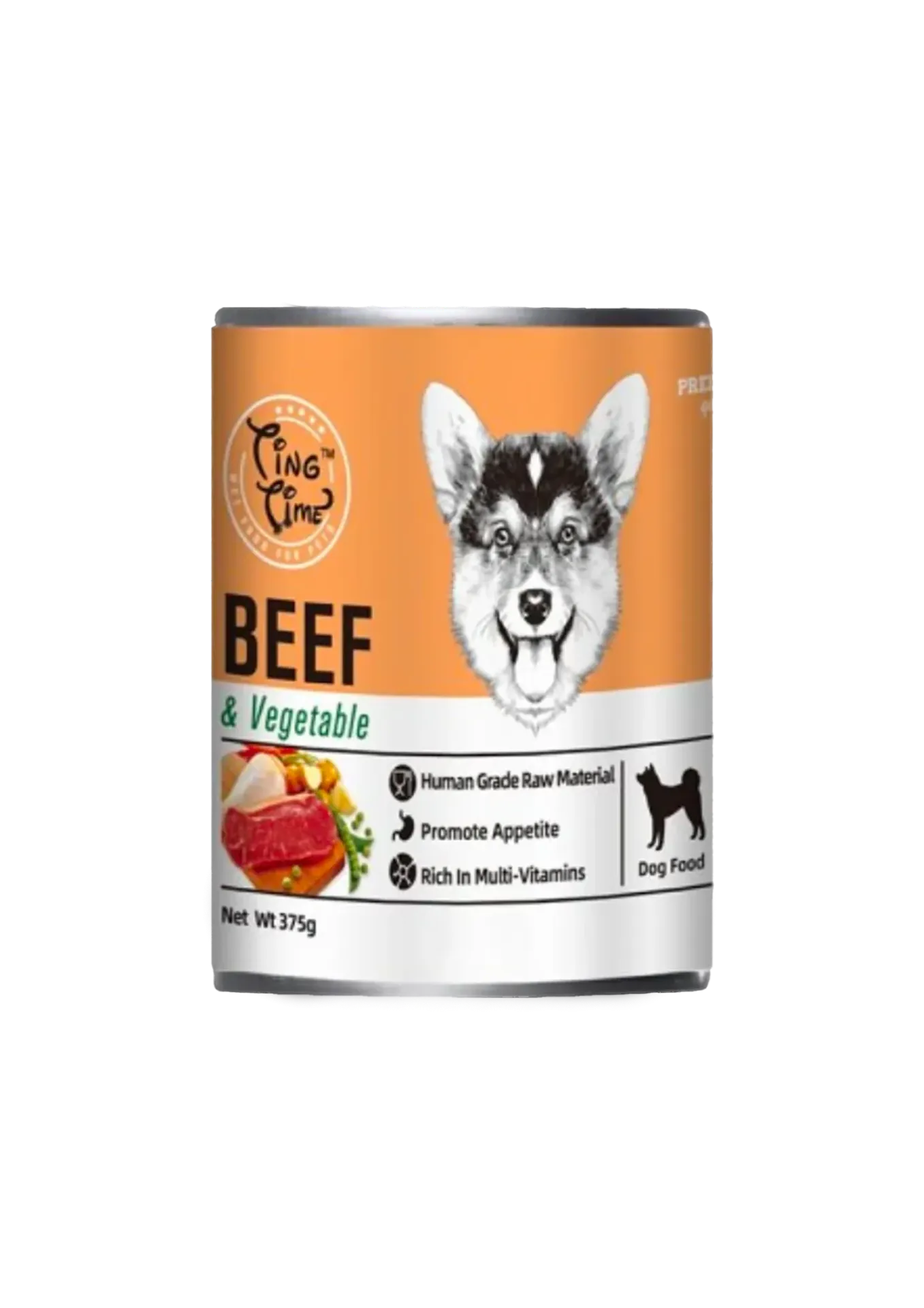Ting Time Dog Food with Real Meat - 375g (Beef & Vegetables)