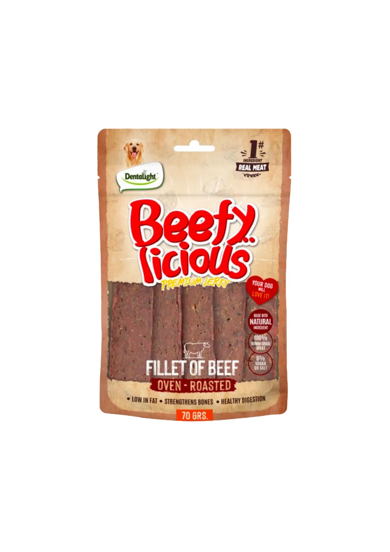 Dentalight Beefy Licious Premium Jerky Beef - 70g