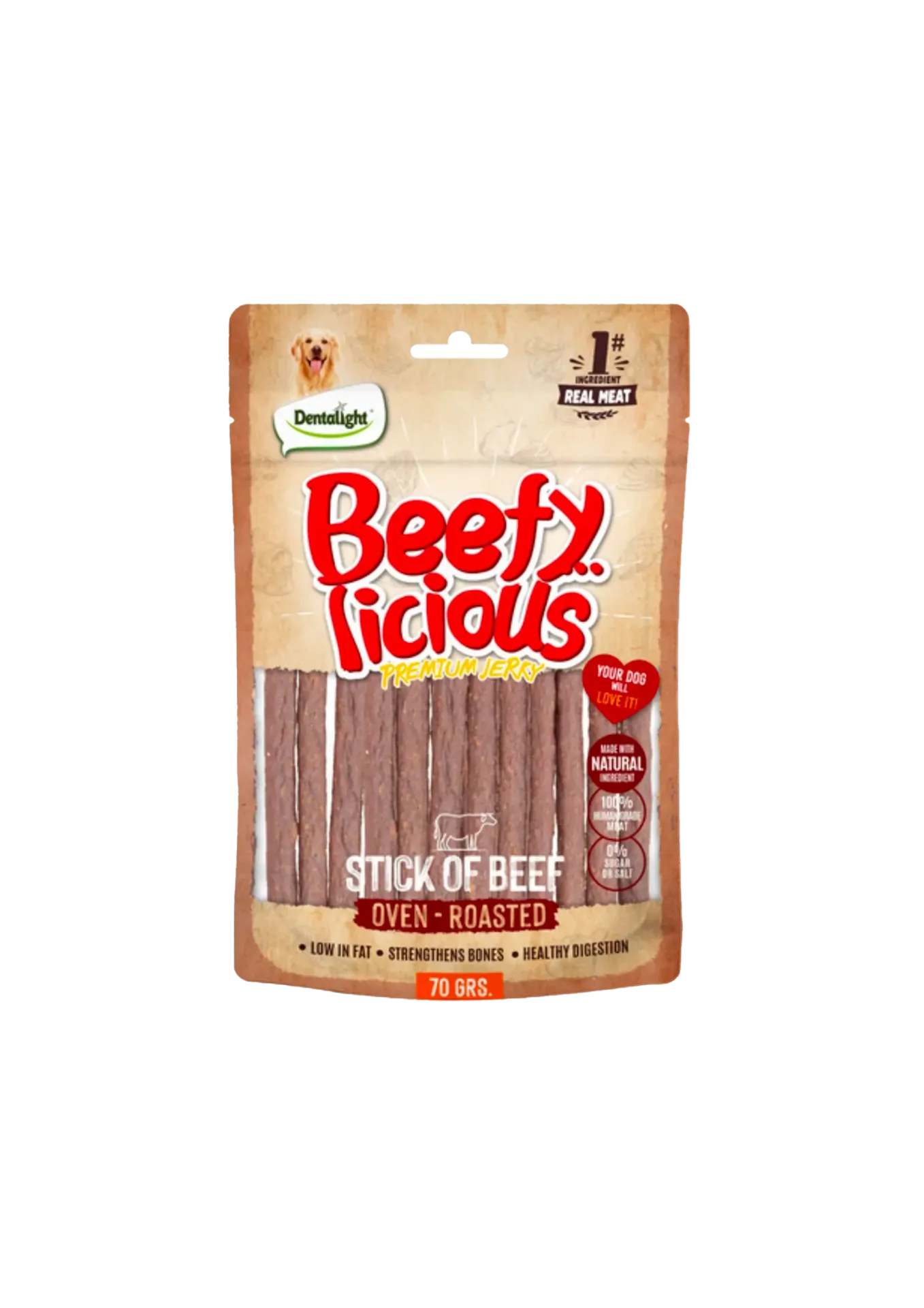 Dentalight Beefy Licious Premium Jerky Beef - 70g