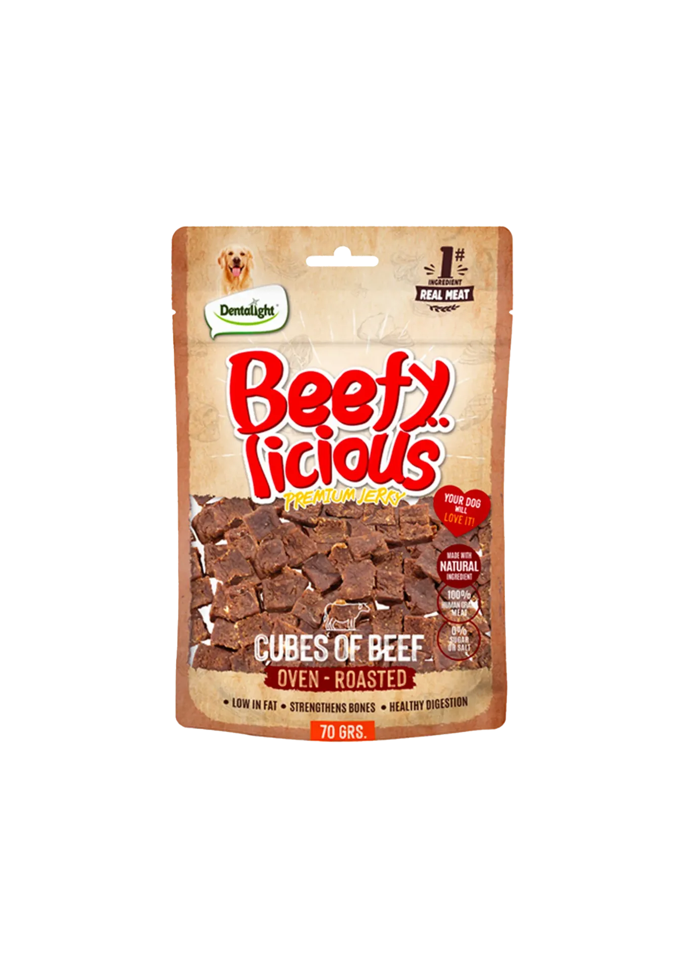 Dentalight Beefy Licious Premium Jerky Beef - 70g