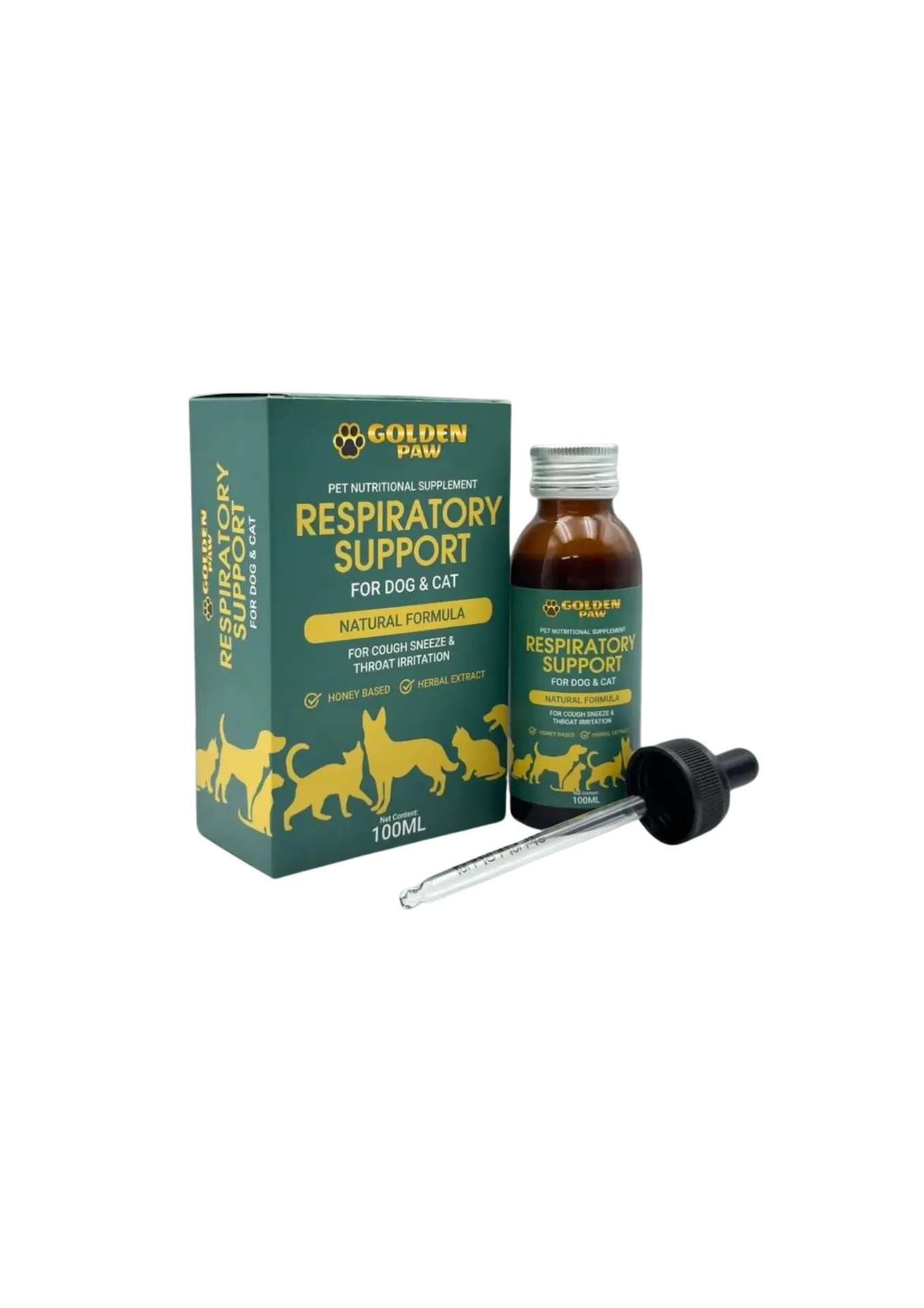 Golden Paw Respiratory Support for Dog & Cat - 100ml
