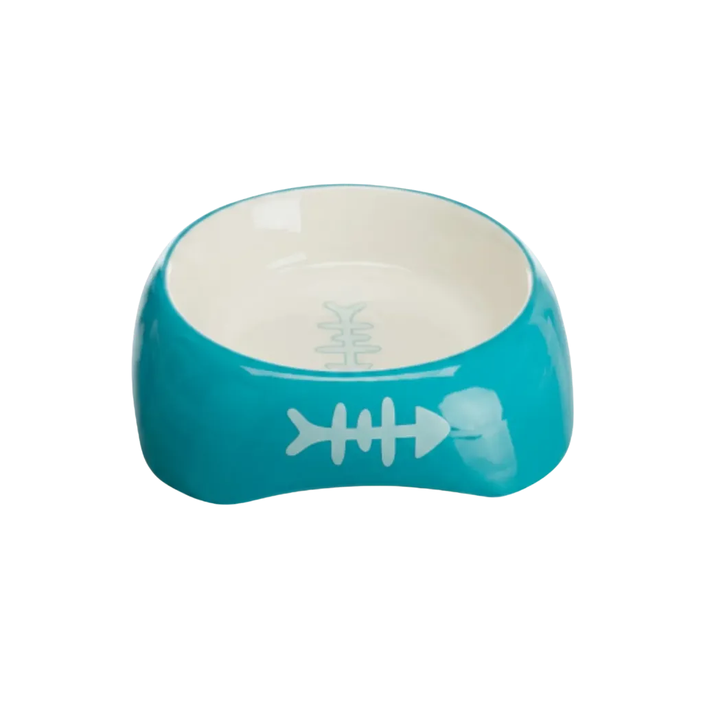 Trixie Porcelain Fishbone Bowl (Blue)