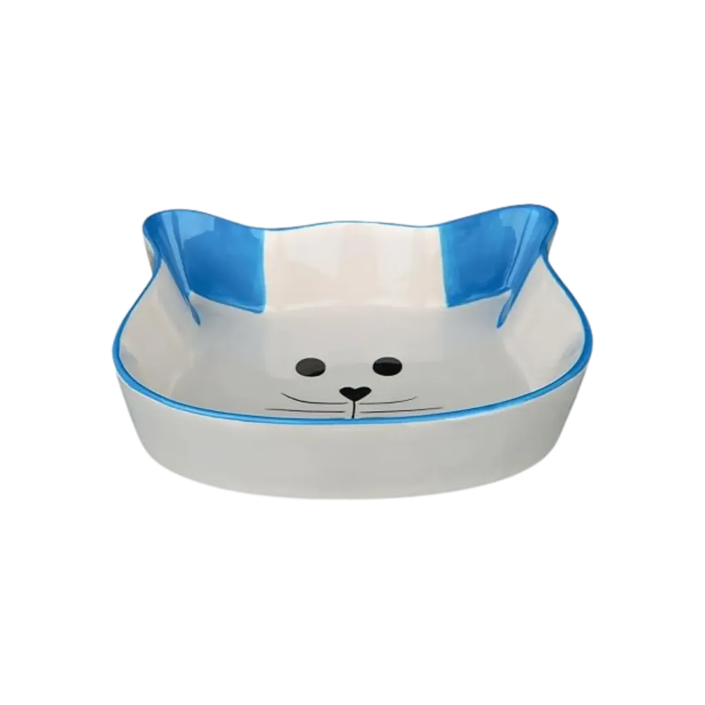 Trixie Porcelain Cat Head (Dark Blue)
