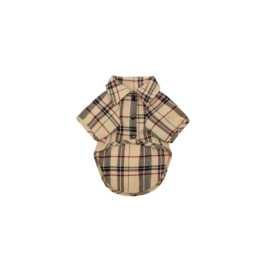 Polo Plaid Pet Shirt - Large