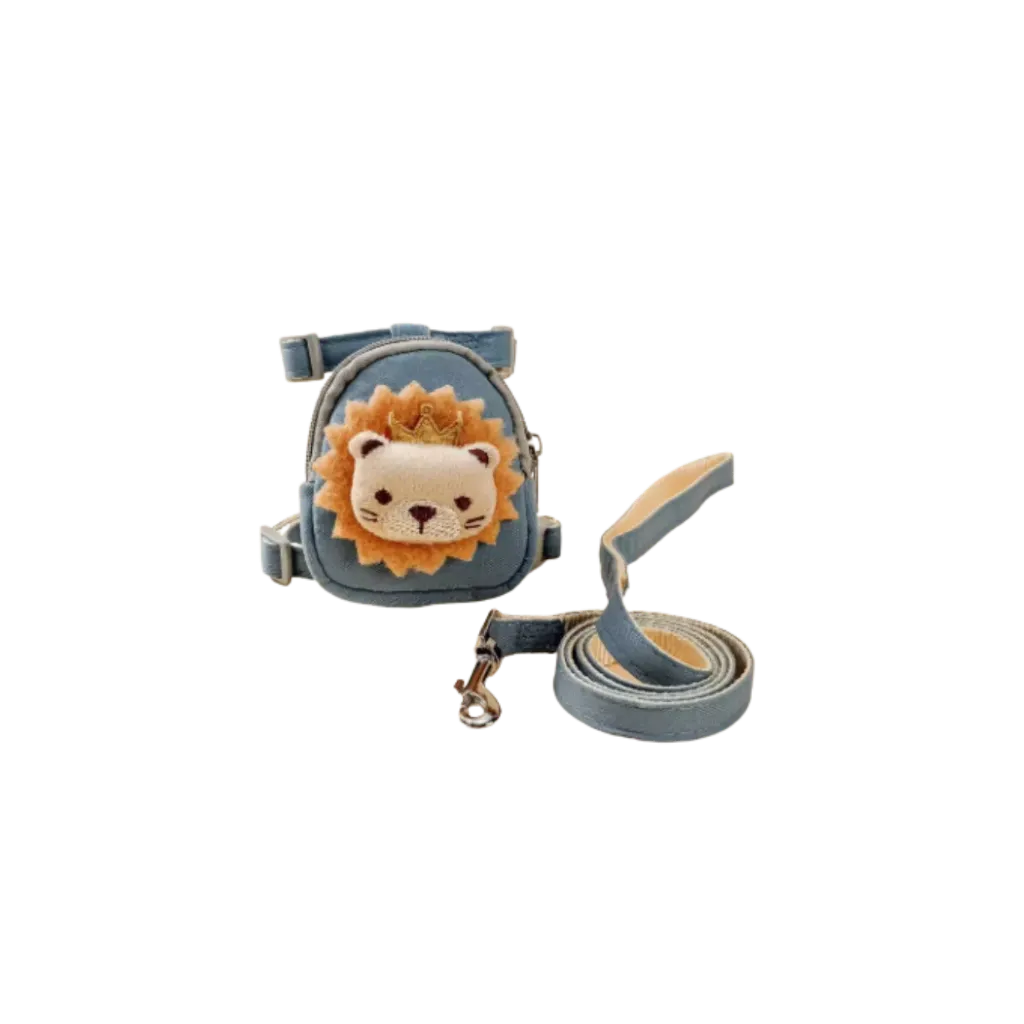 Lion Pet Backpack with Leash Set - Small