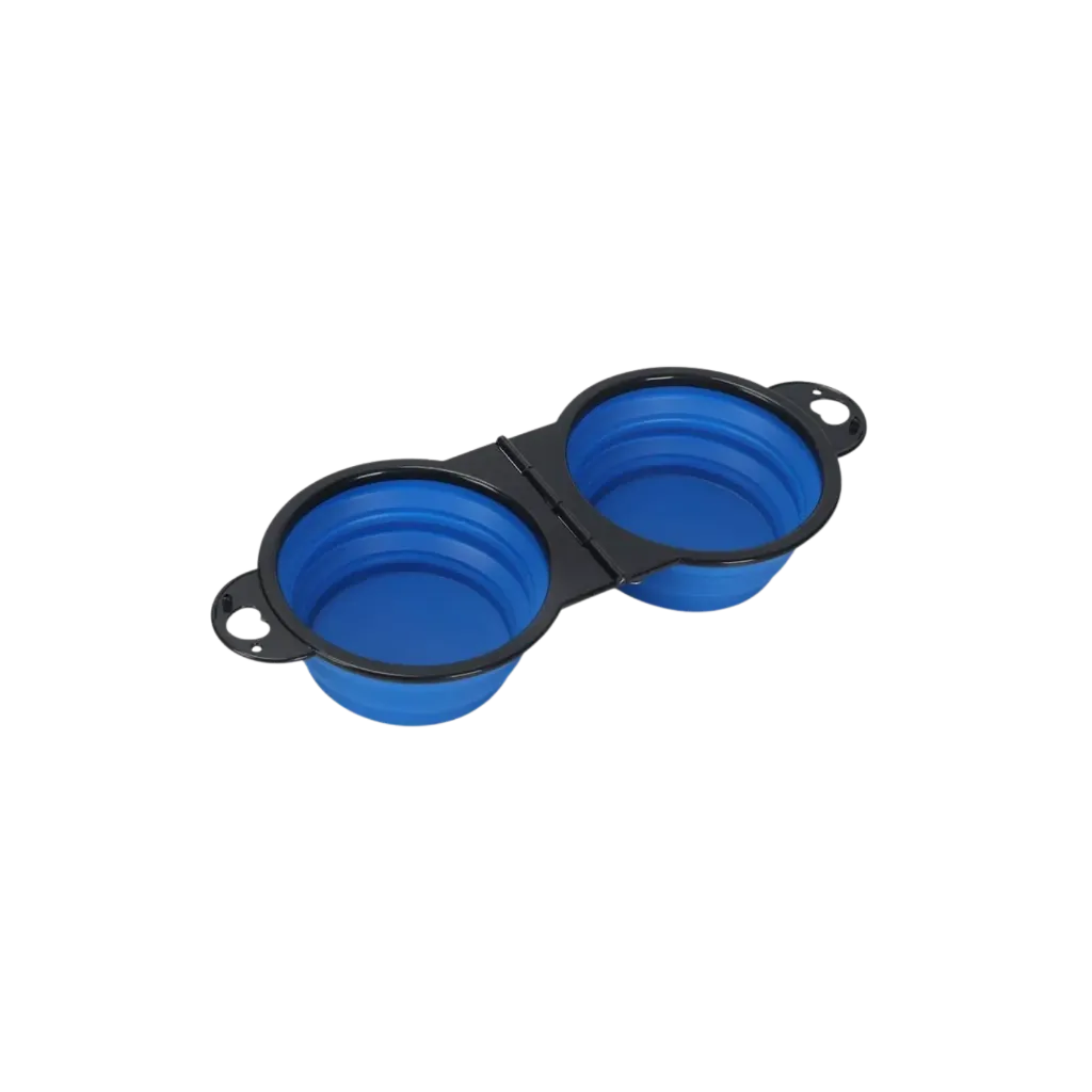 2-in-1 Dog Portable Folding Double Bowl