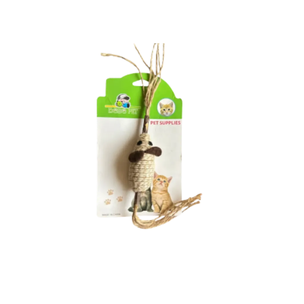 Dobo Pet Silver Vine Cord & Stick Cat Toy - Mouse