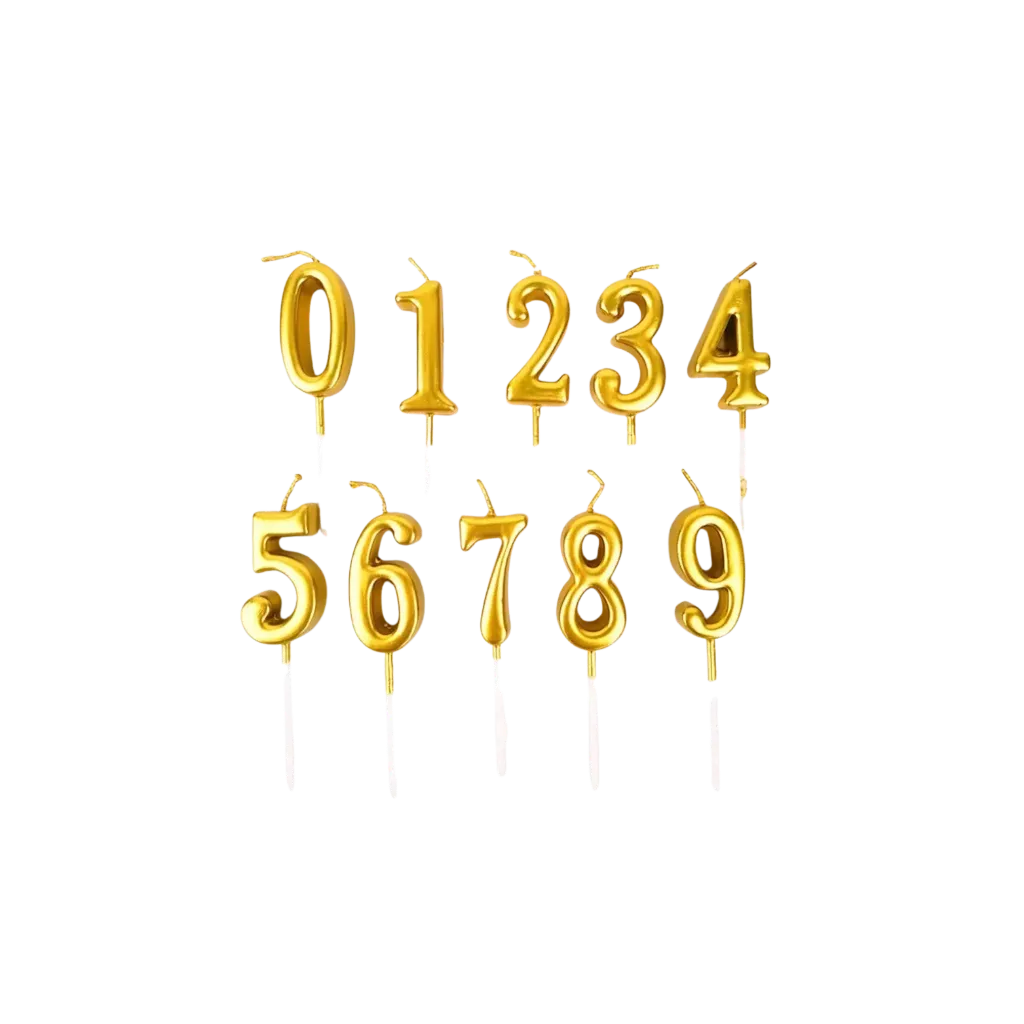 Gold Number Birthday With Candles