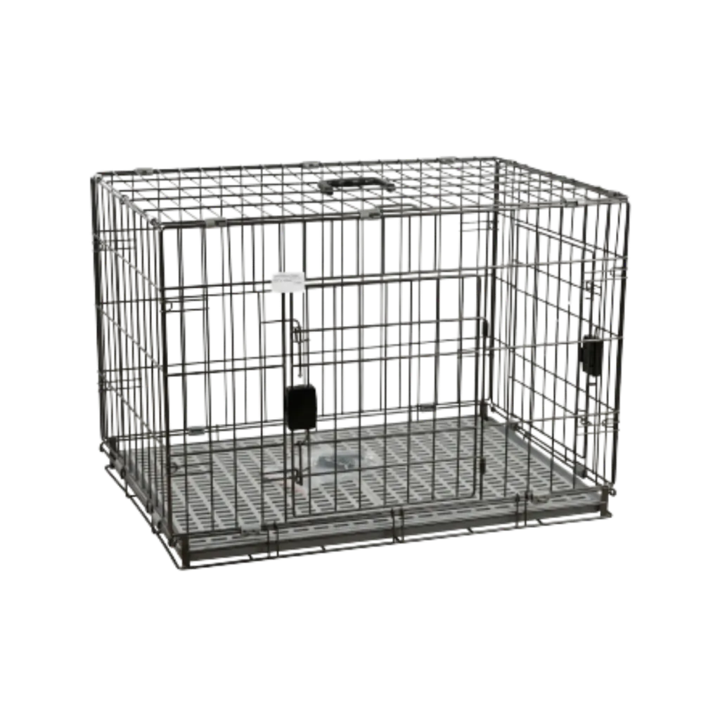 Durable Premium Foldable Cage w/ Floor Matting (28" x 22" x 20") - 2 Door