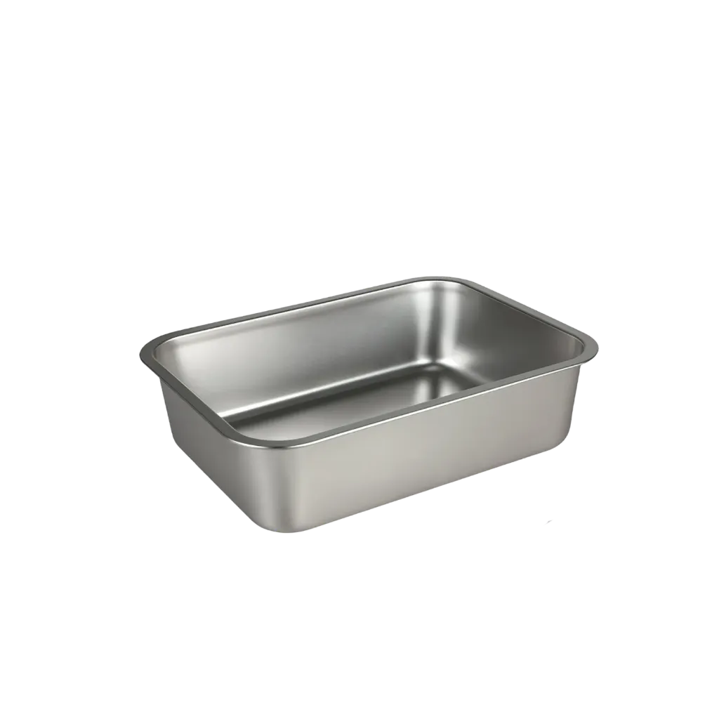 Stainless Cat Litter Box - L -50 x 35 x 20 (w/ Lid)