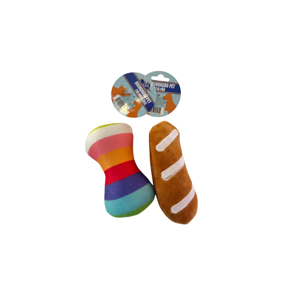 Soft Plush Loaf Bone Pet Toys - Assorted