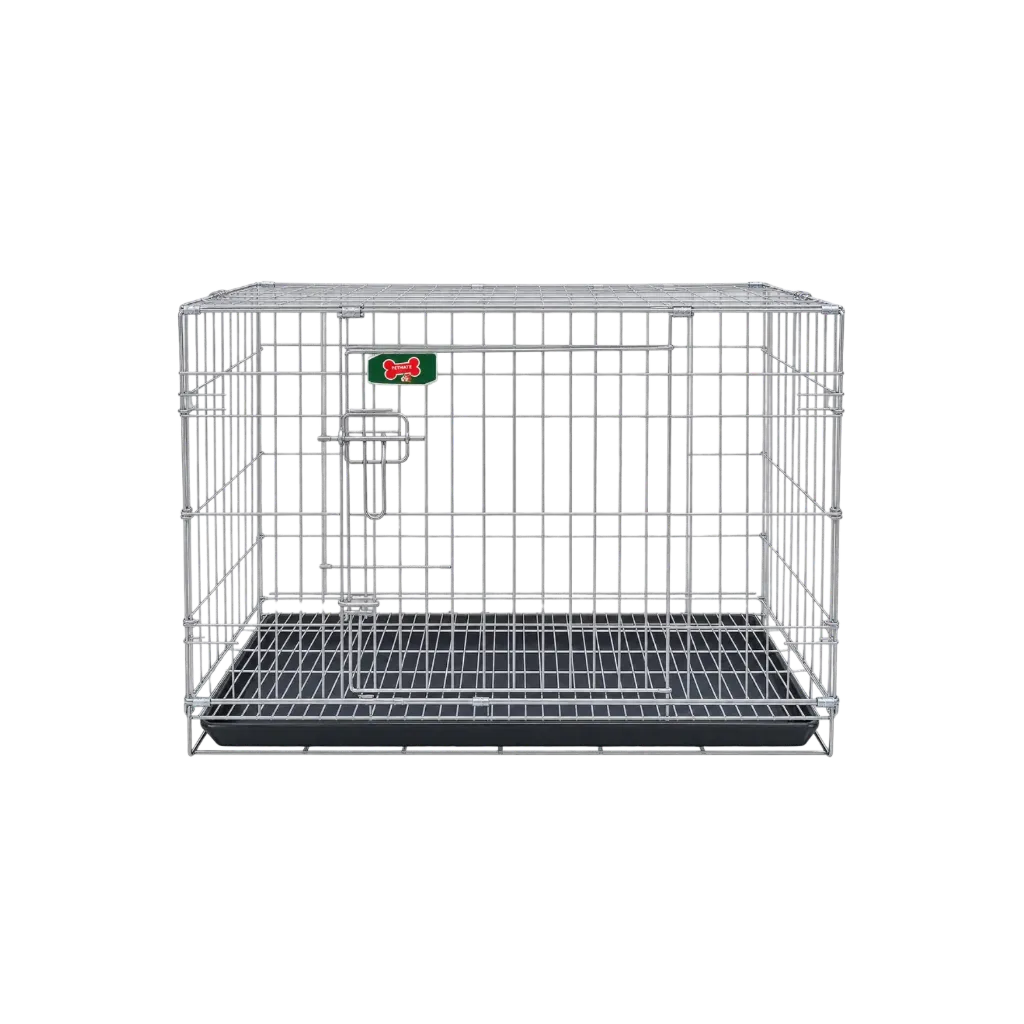 Foldable Stainless Steel Dog Crate - Large Size H 22 x W 30 x L 18 inc