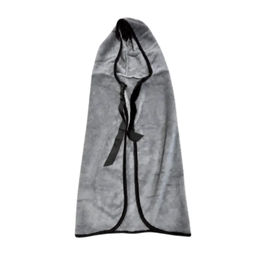 Gray Hooded Bathrobe For Pet