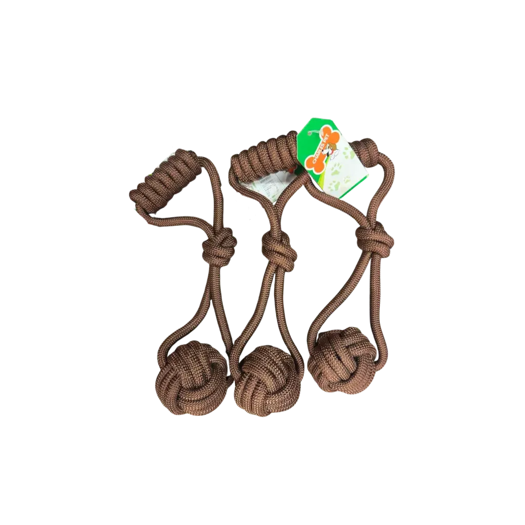 Penny Paws Knot Rope Ball Toy With Handle