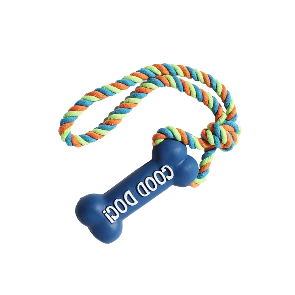 Braided Rope Squeaky Bone Toy