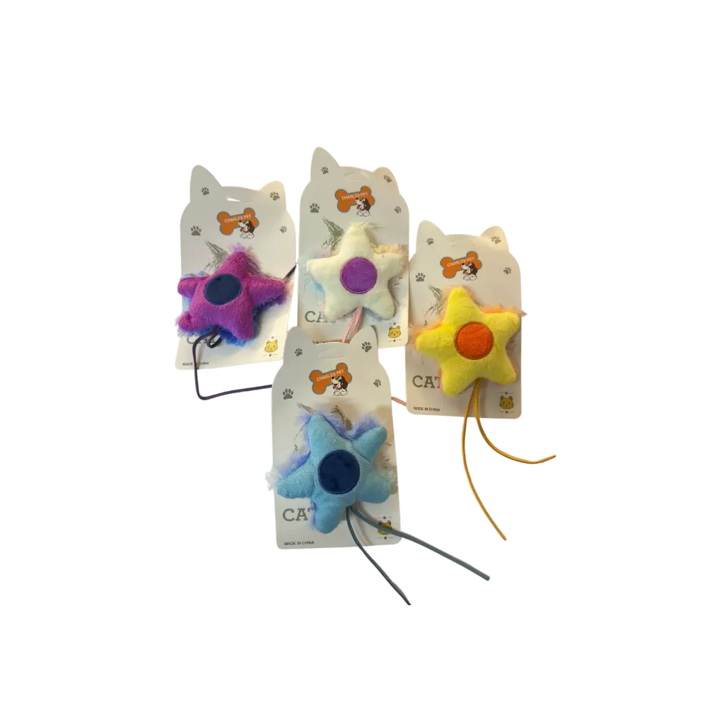 Charles Pet Fluffy Star Cat Toy - Assorted