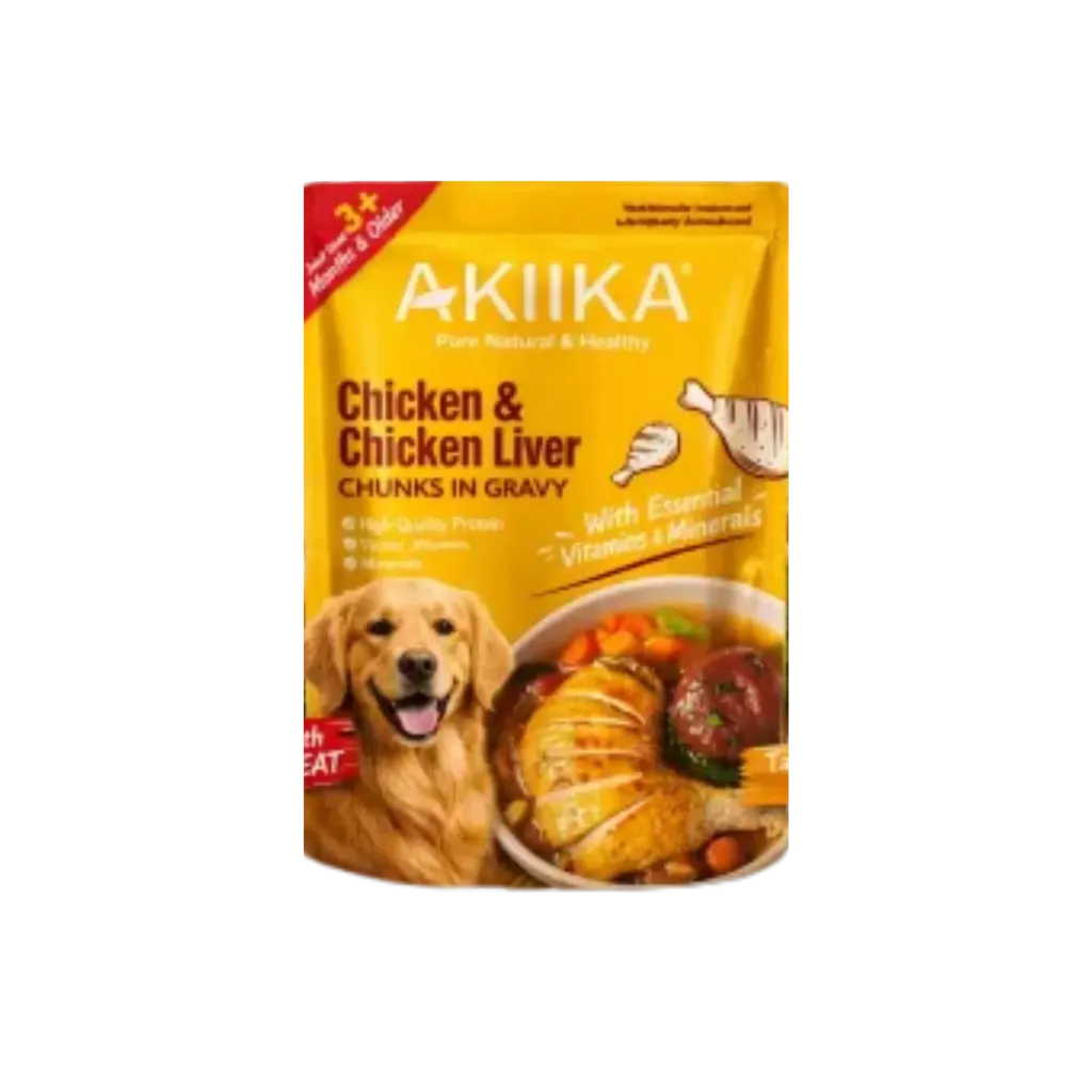 Akiika Pure Natural & Healthy Real Meat Dog Pouch Food – 85g