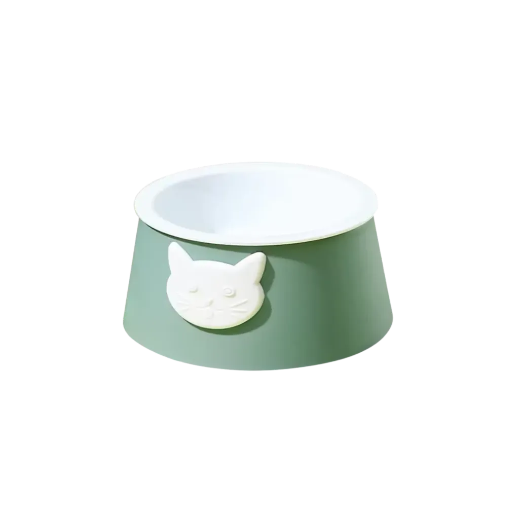 Cat-Themed Pet Bowl with Stainless Steel Insert - Assorted