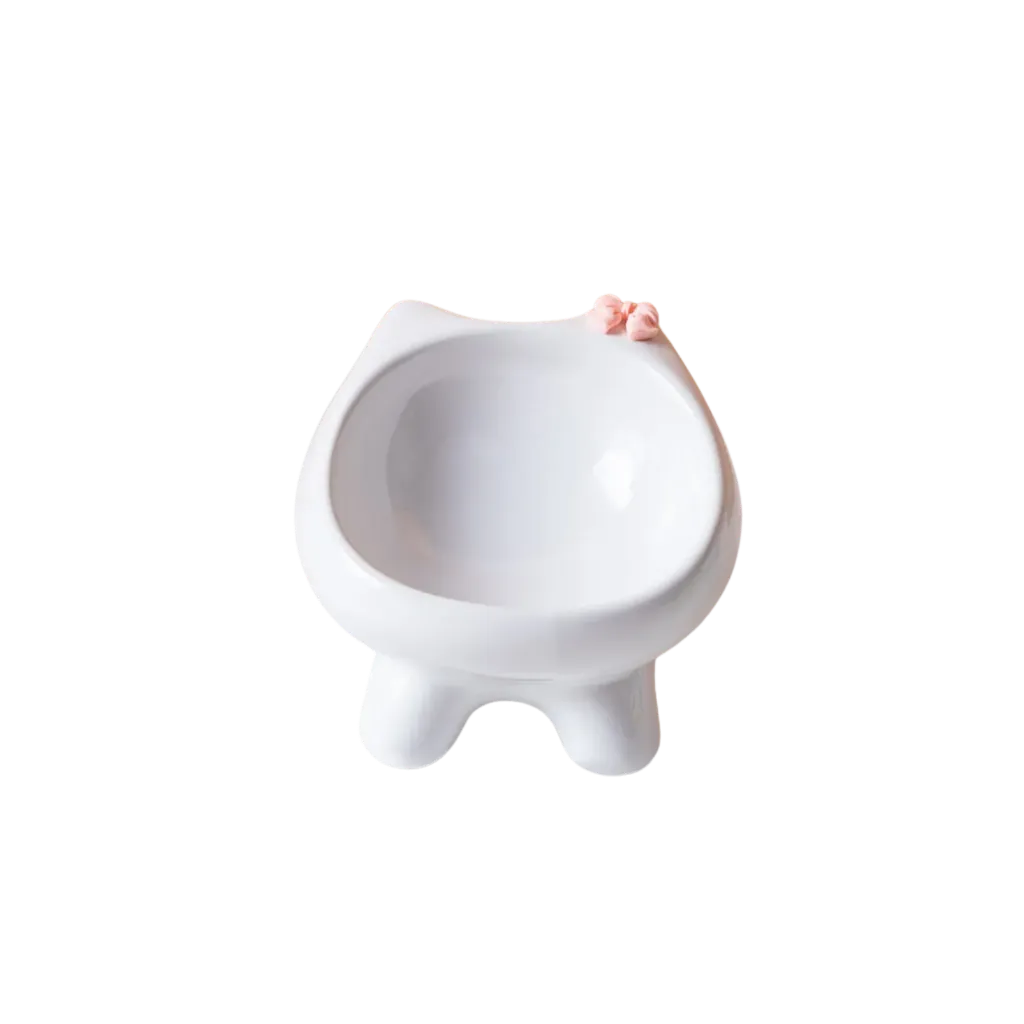 Glossy Cat Elevated Bowl