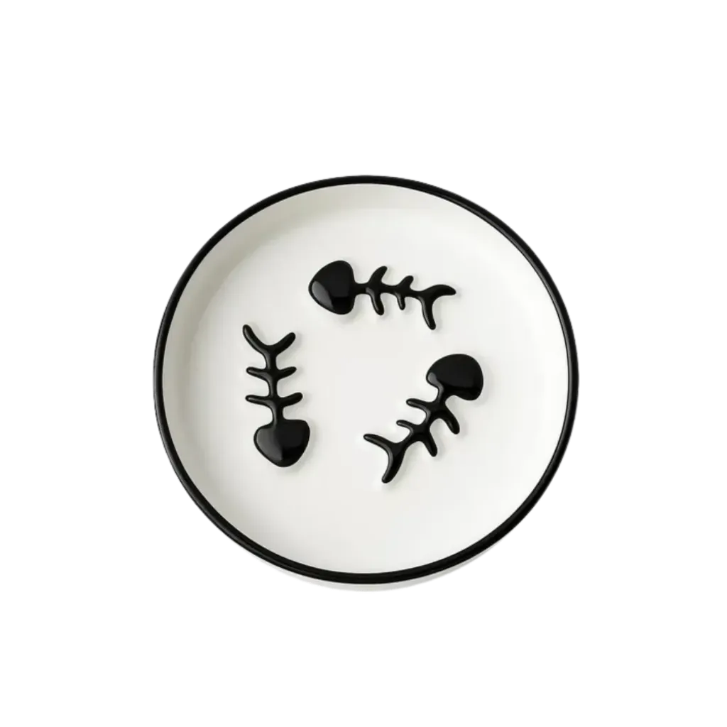 Ceramic Fish Bone Pet Bowl