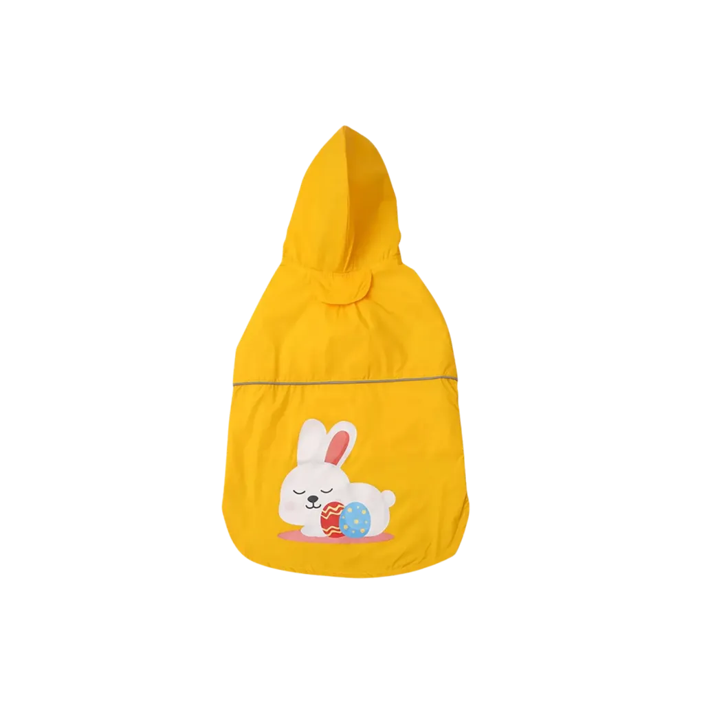 Yellow Hooded Dog Raincoat