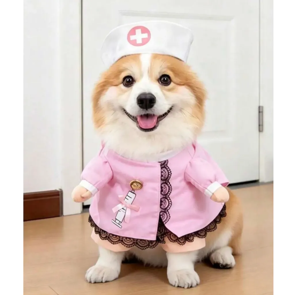 Nurse Halloween Costume For Pets - Medium