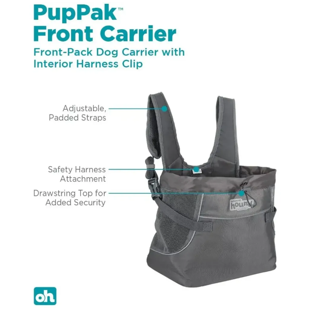 PupPak Front Pet Carrier with Interior Harness Clip