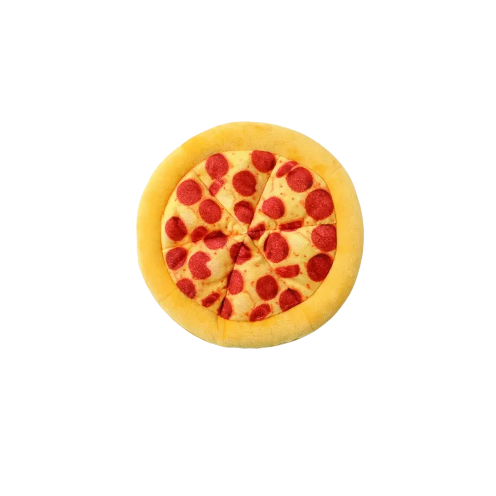 Penny Plush Whole Pizza Shaped Dog Toy