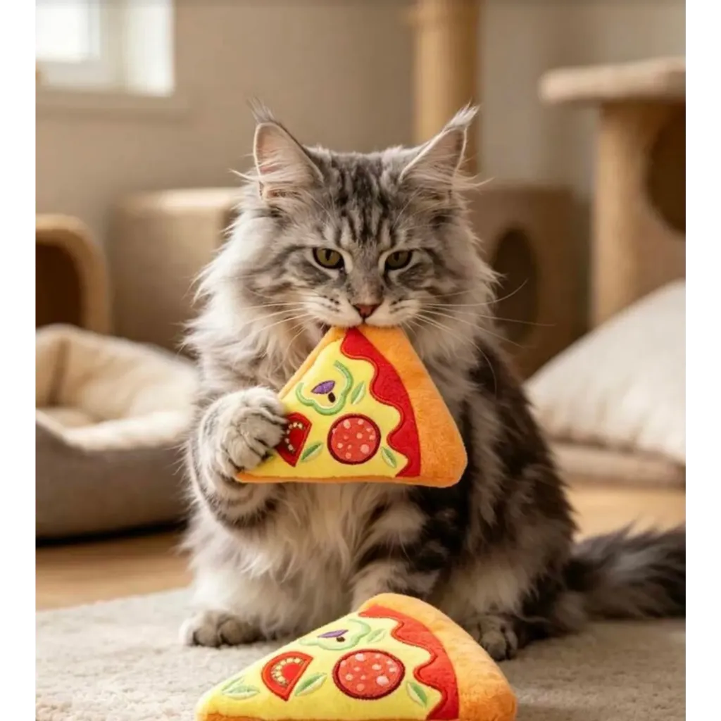Penny Paws Plush Pizza Slice Shaped Dog Toy