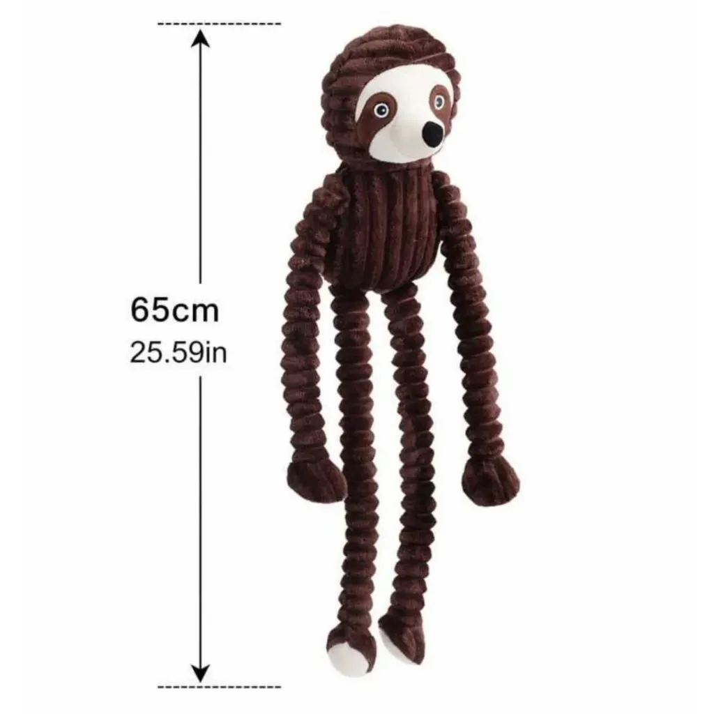Penny Paws Brown Paws Sloth Plush Dog Toy with Squeaker