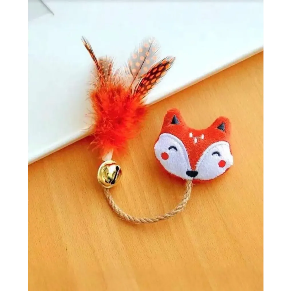 Penny Paws Cat Toy with Feather Bell (Fox)