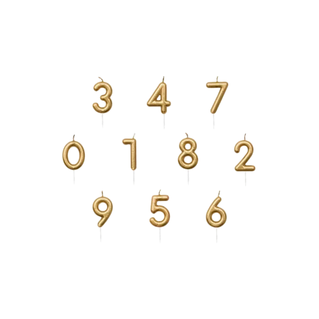 Gold Number Birthday With Candles