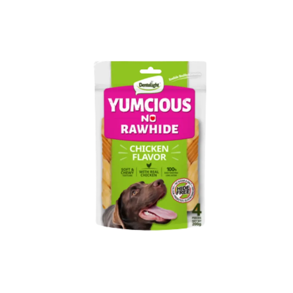 Dentalight Yumcious No Raw Hide Braid Dog Chews - 200gx4
