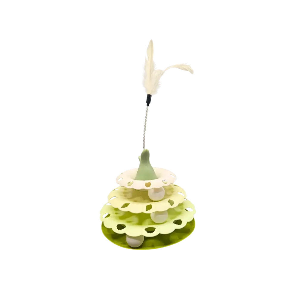 Penny Paws Interactive Turntable Tower Ball Toy for Cats