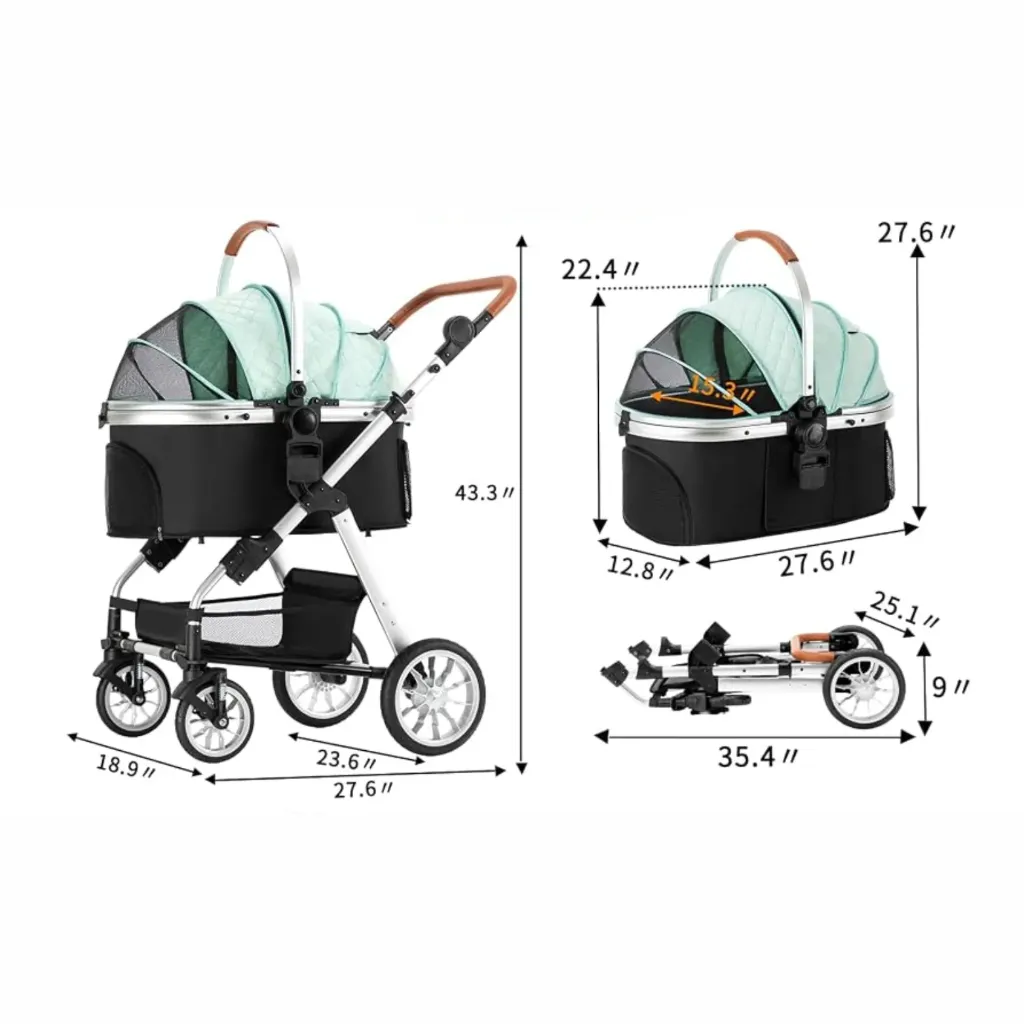 Foldable Multi-tier Pet Stroller