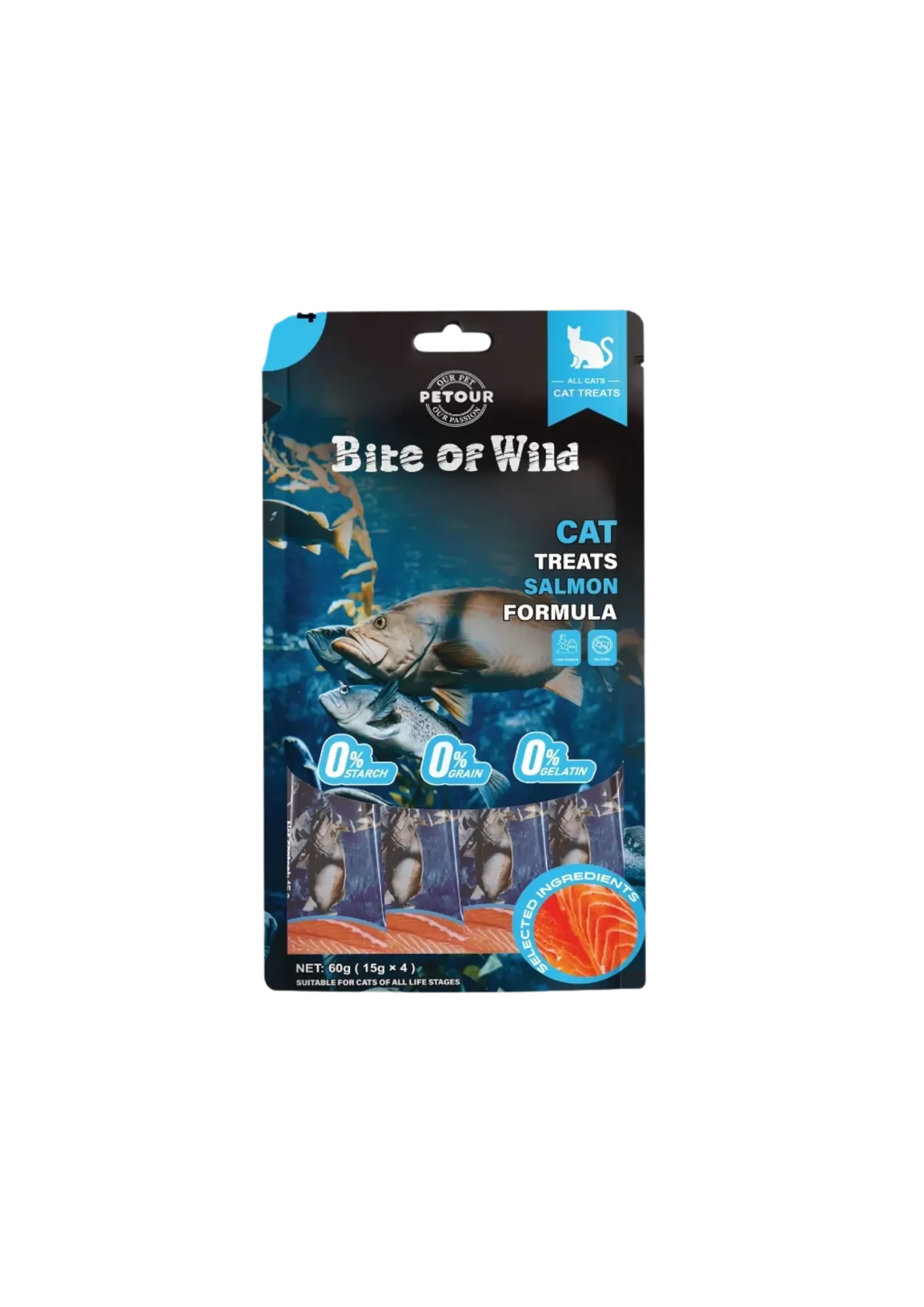 Bite of Wild Cat Treats - 15gx4 (Salmon)